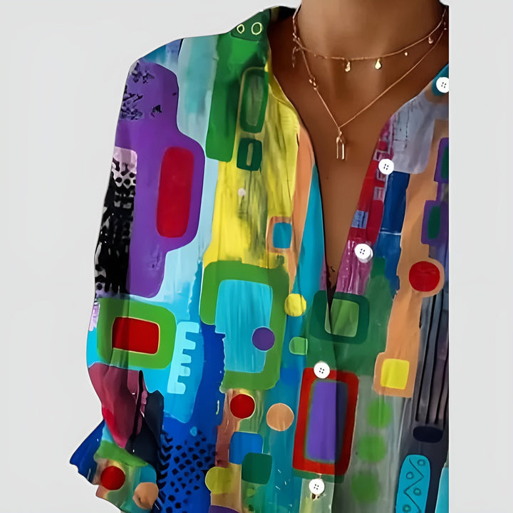 Blanka | Blouse with Geometric Pattern