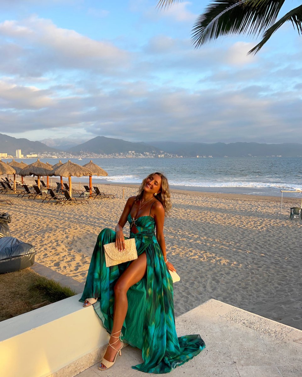 Saphire | Emerald Allure Cut-Out Dress