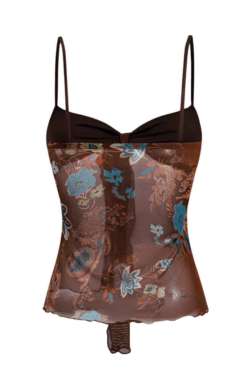 Gwenna | Lightweight Printed Tie Crop Top