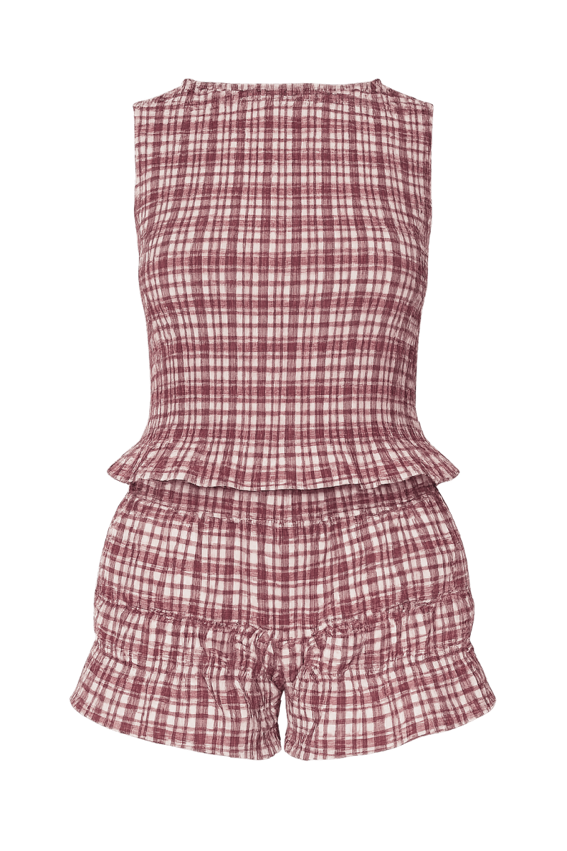 Zamirah | Pleated Ruffle Crop Top Set